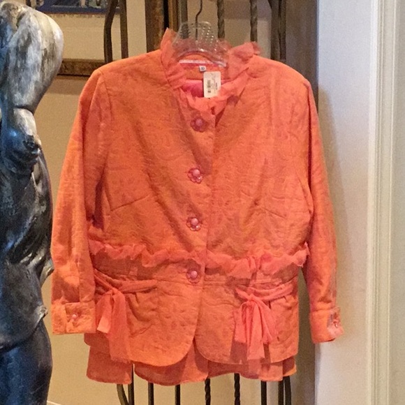 Gorgeous Orange & Fushia Jacket($330)& Skirt($158) - Picture 1 of 5